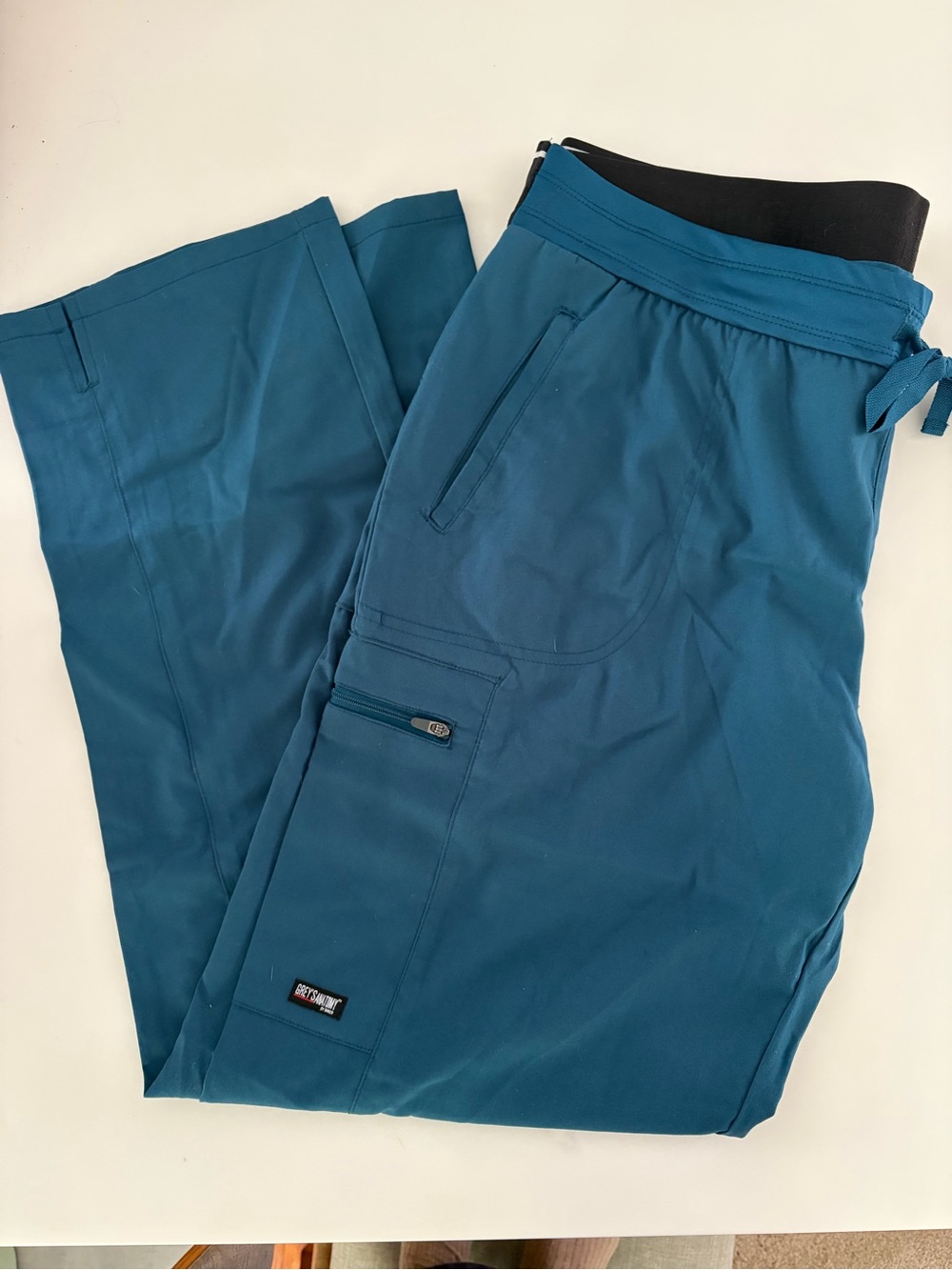 Grey's Anatomy Women’s Teal Cargo Scrub Pants - Drawstring Waist